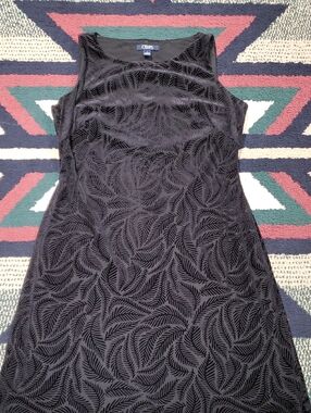 Chaps Black Velvet Burnout Sleeveless Tank Dress
